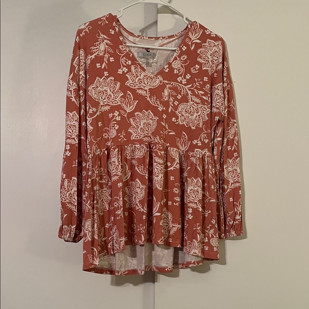 Cupio Rust Floral Blouse